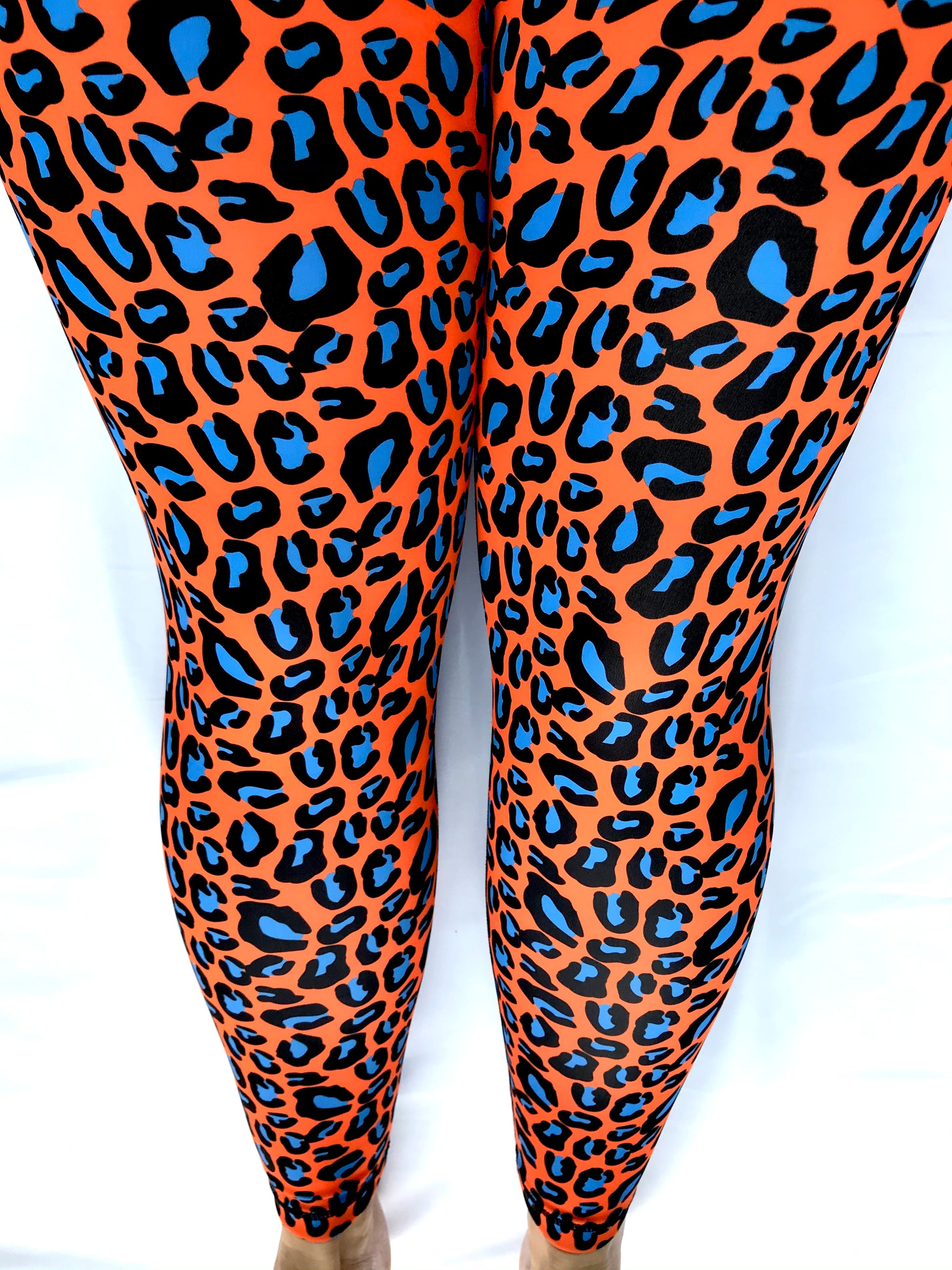 Blue Leopard Leggings - Neon – peace-lover